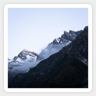 Moody Mountain Range in Blue Hour Sticker